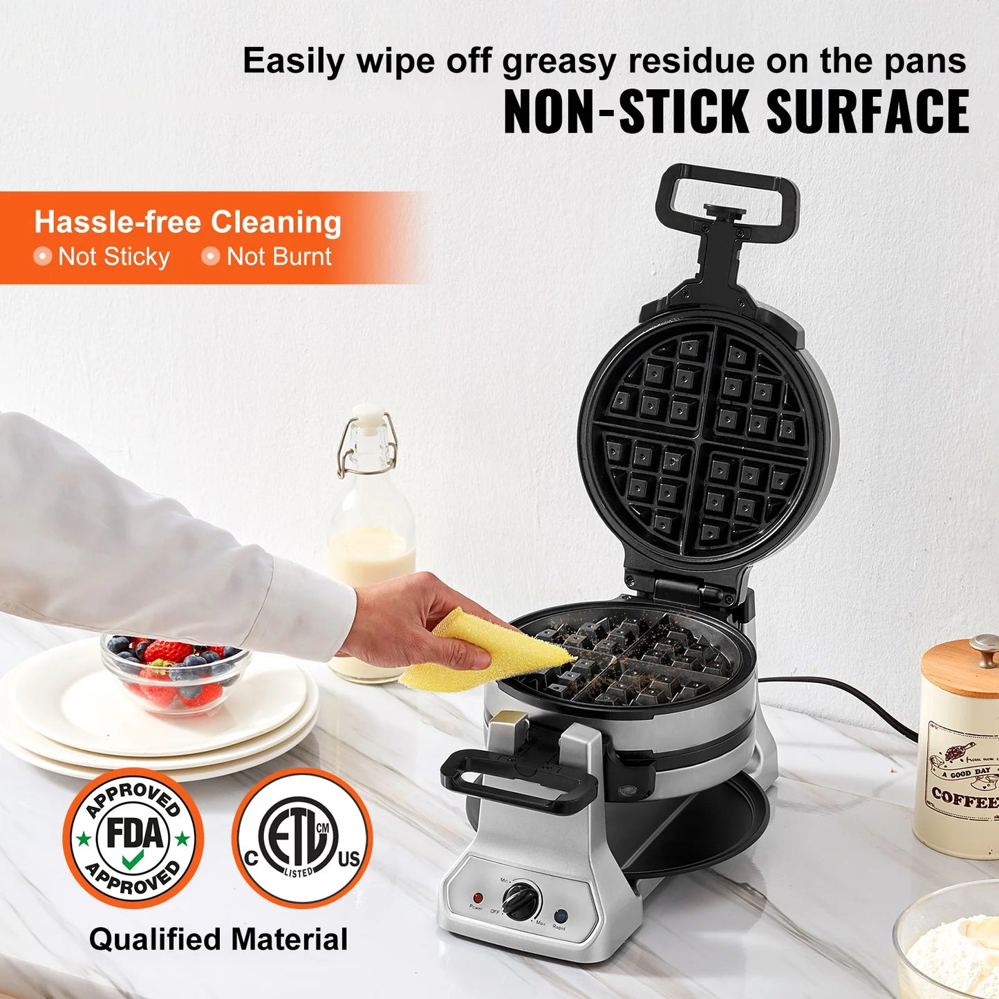 Non-Stick 2-Layer Waffle Maker Iron