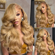 #27 Body Wave 13x4 Hd Transparent Lace Frontal Wig 30 34 Inch Brazilian Honey Blond Glueless Lace Front Human Hair Wigs On Sale