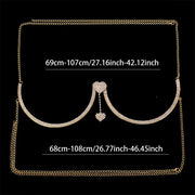 Chest Bracket Double Pendant Heart Bras Chain Necklace