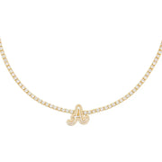 A-Z Letters Zirconia Chain Necklace