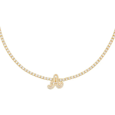A-Z Letters Zirconia Chain Necklace