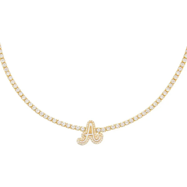 A-Z Letters Zirconia Chain Necklace
