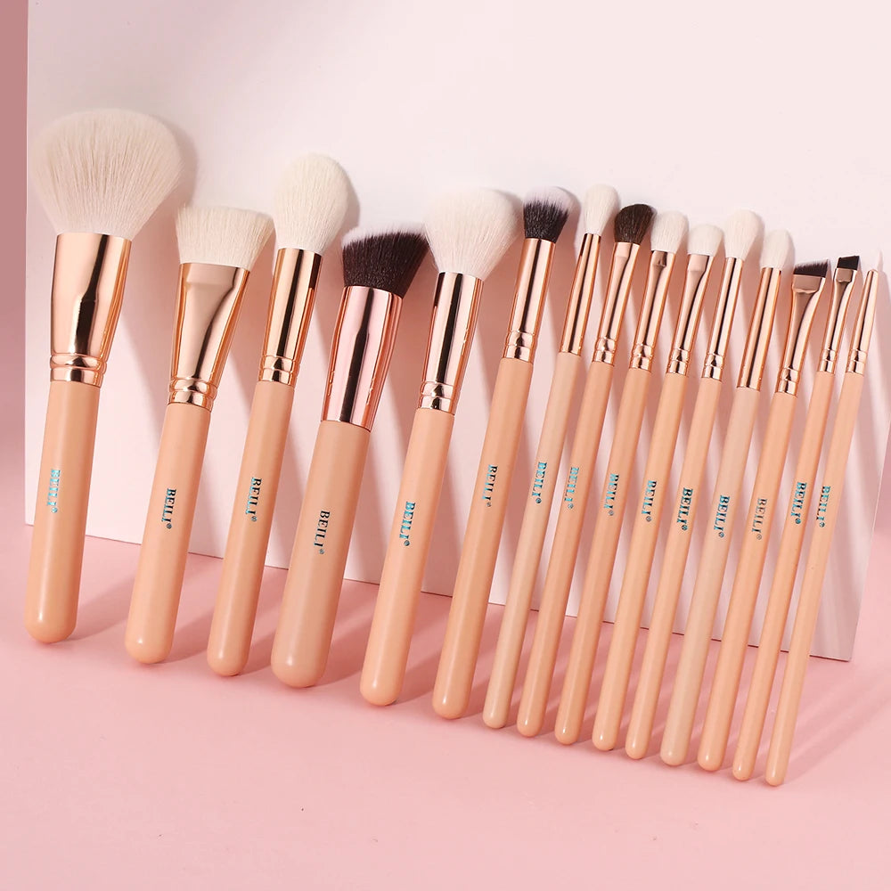 15Pcs Rose Gold Makeup Brushes