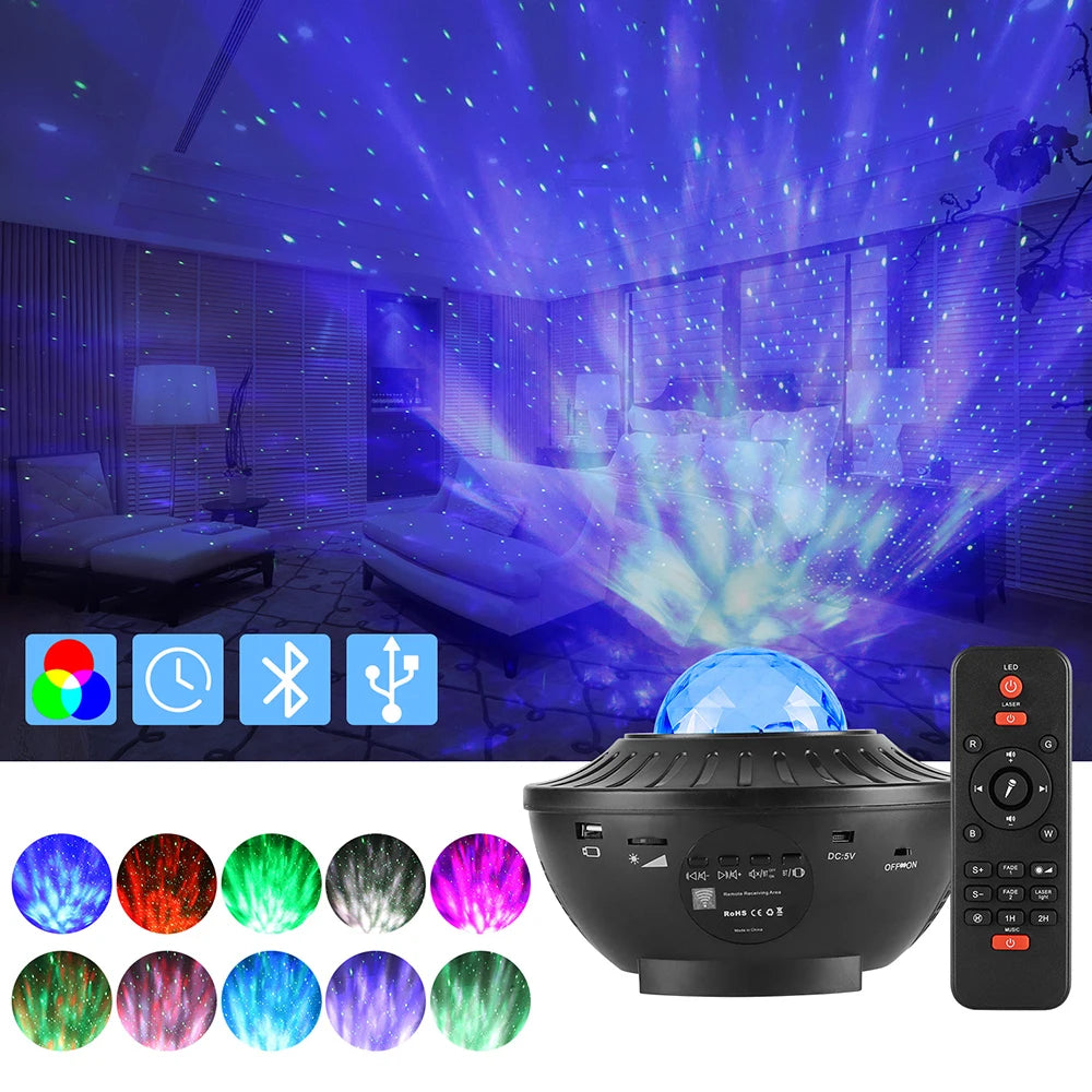 LED Star Night Light Music Wave