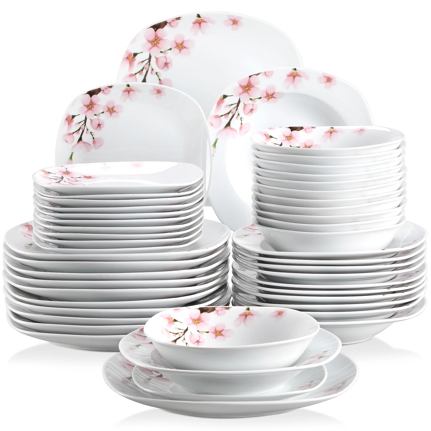 48-Piece Porcelain Plate Set