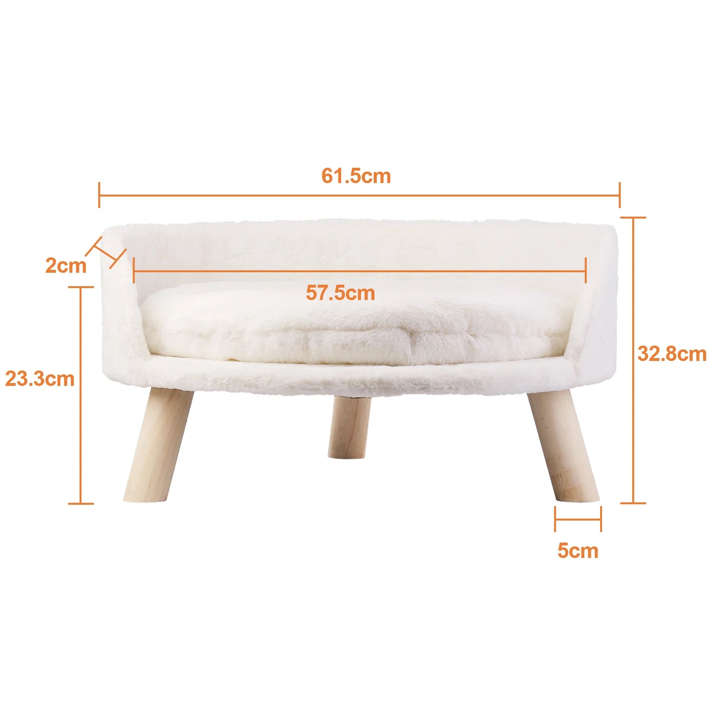 Raised Pet Bed, Removable Cushion