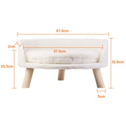 Raised Pet Bed, Removable Cushion