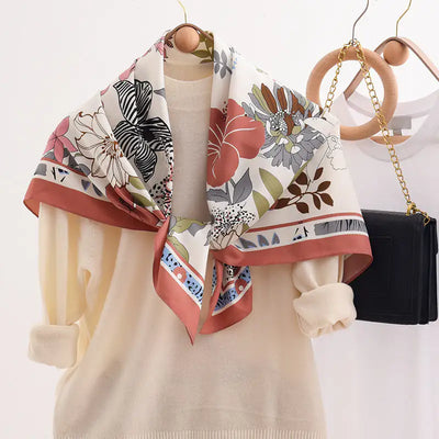 Silk Garden Silk Scarf for Spring and Summer