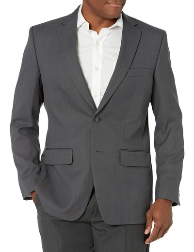 Haggar Mens Travel Performance Tailored Fit Suit Separates-Pants Dark Heather-Jacket 50
