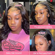 30inch 13x4 Body Wave Lace Front Wig Human Hair PrePlucked Brazilian Wig