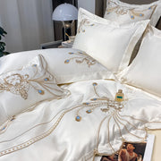 Nordic Bedding Set Luxury Gold Feather Embroidory
