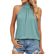 Elegant Blouses Shirts Sleeveless Silk