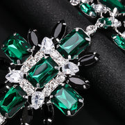 Green Rhinestone Jewelry Set
