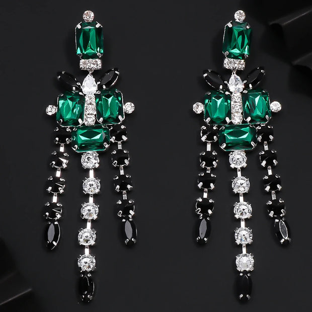 Green Rhinestone Jewelry Set