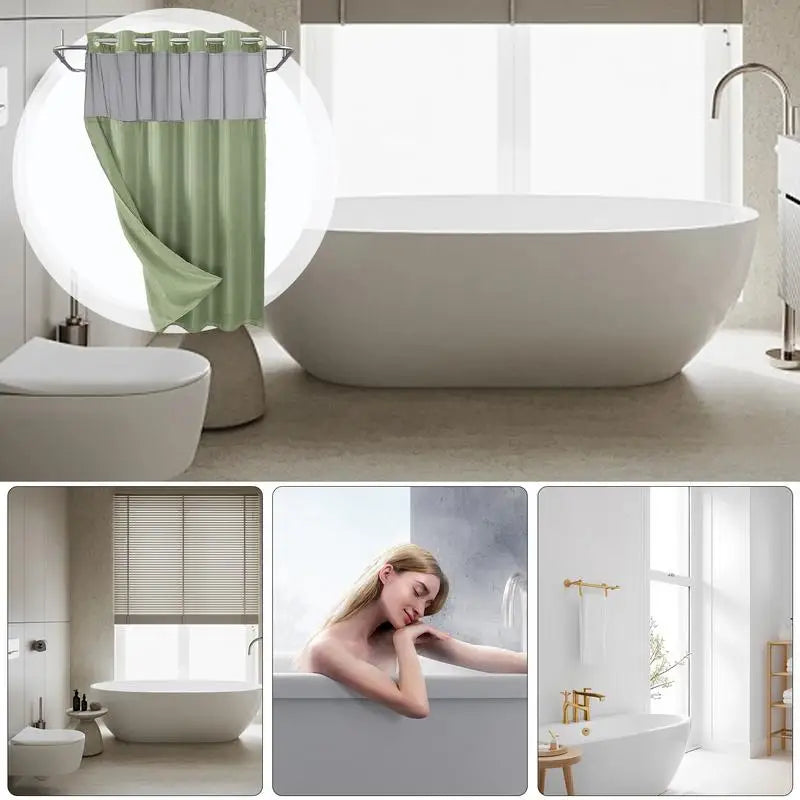 Double Layer Waterproof Shower Curtain