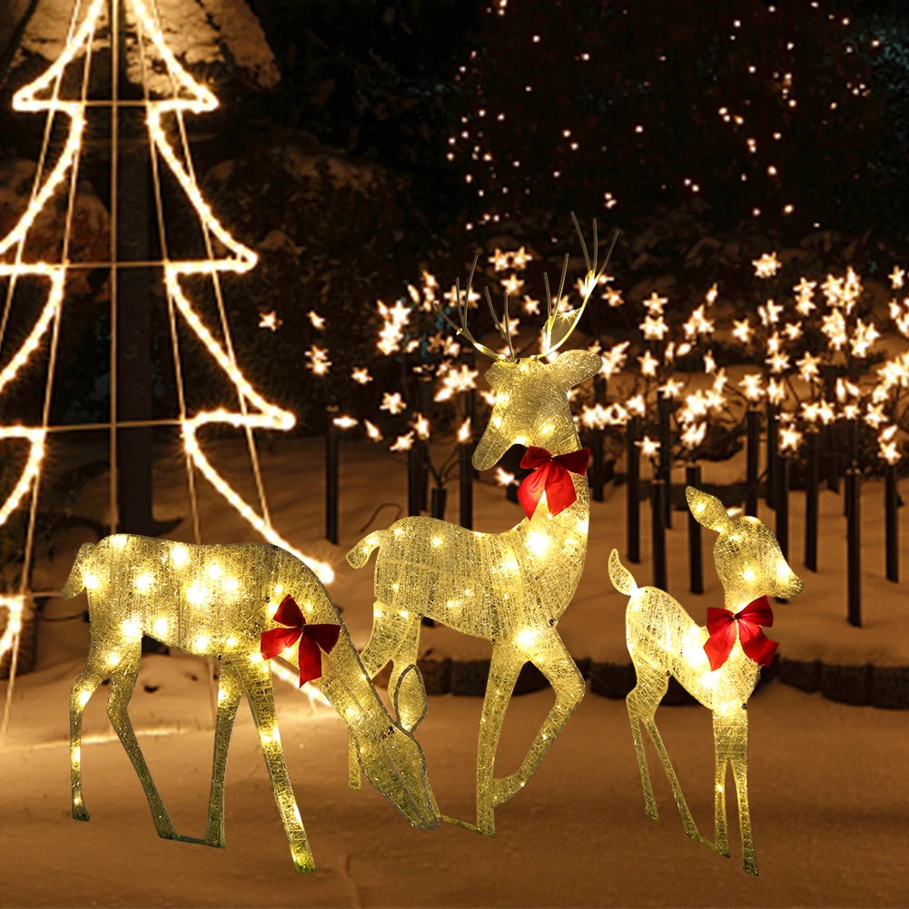 3pcs Lighted Deer