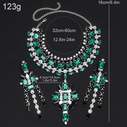 Green Rhinestone Jewelry Set