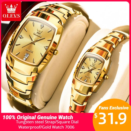 Tungsten steel Diamond Gold Watch Hers