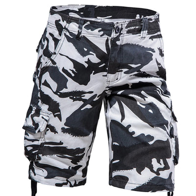 2024 Summer Korean Style Camouflage Cargo Shorts Men Loose Washing Multi-pocket Cargo Shorts For Men Loose Pants