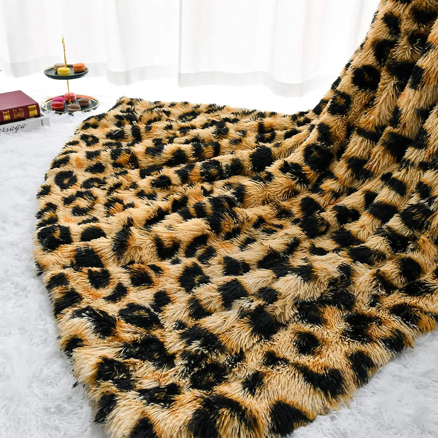 Luxury leopard Stitch Throw Blanket