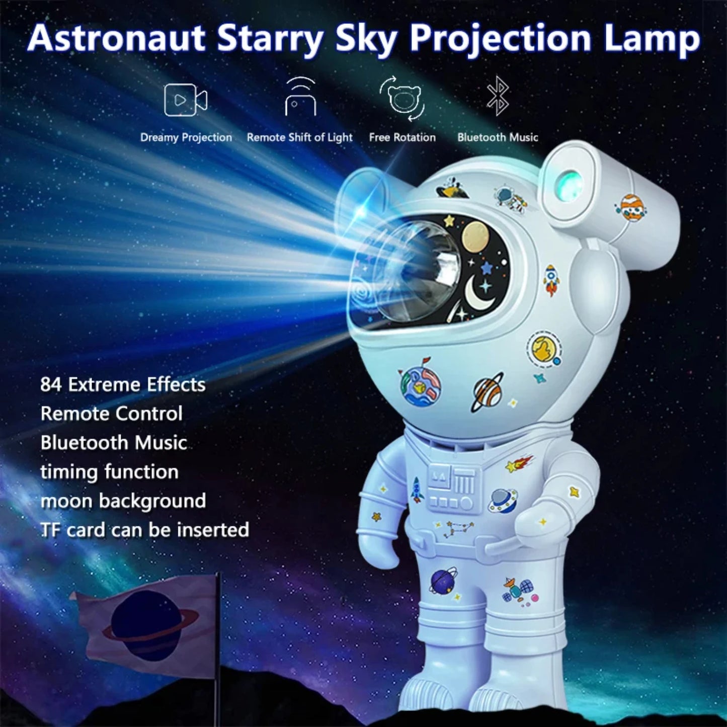 Night Light Astronaut Space Projector