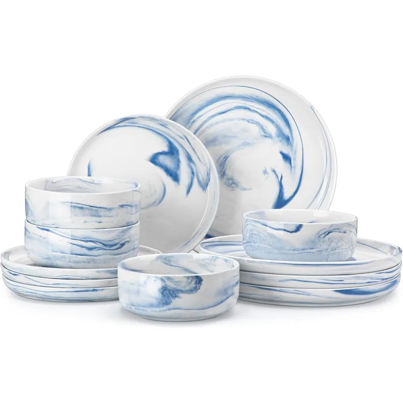 12 Pieces Porcelain Dinnerware Sets Dishware Sets Chip Resistant Ceramic Dish Set for 4,