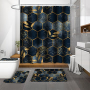 4pcs Marble Shower Curtain Set