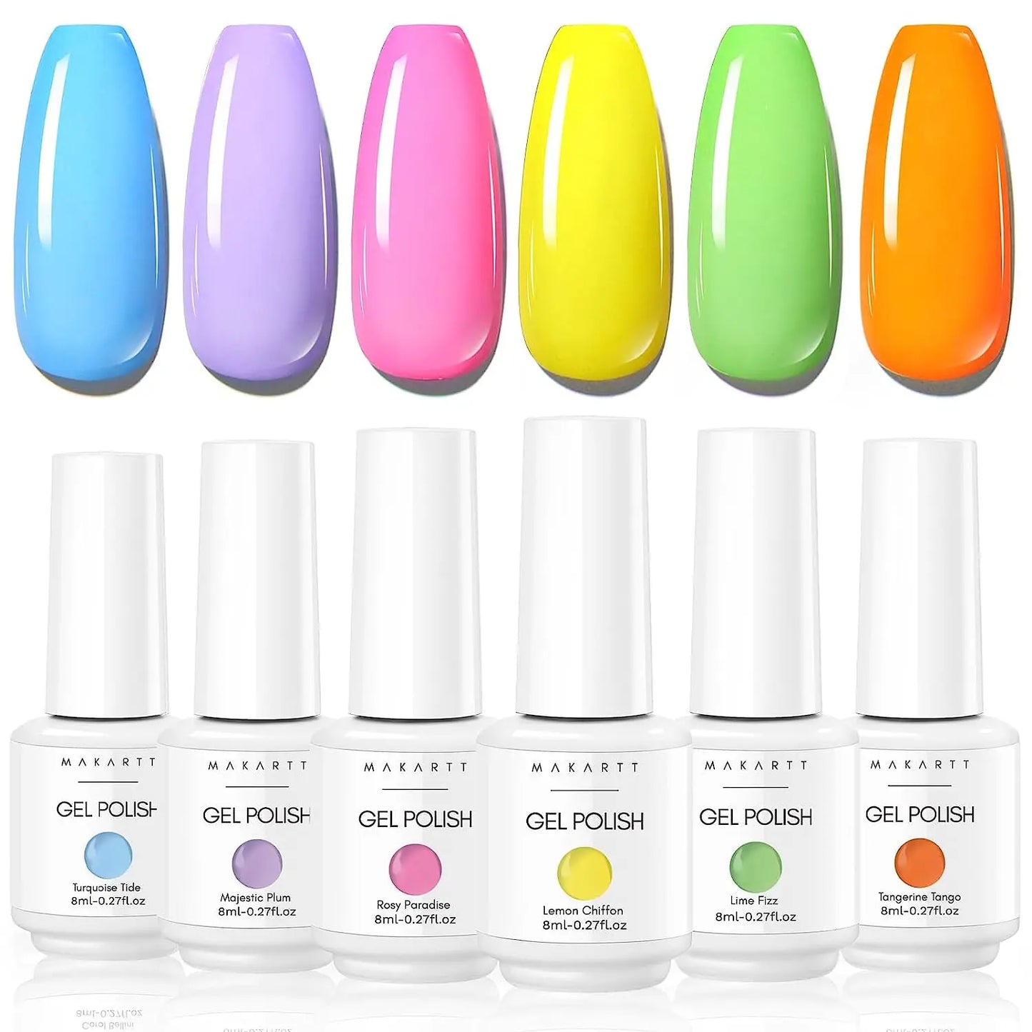 Gel Nail Polish, Bright Colors Soak Off UV LED