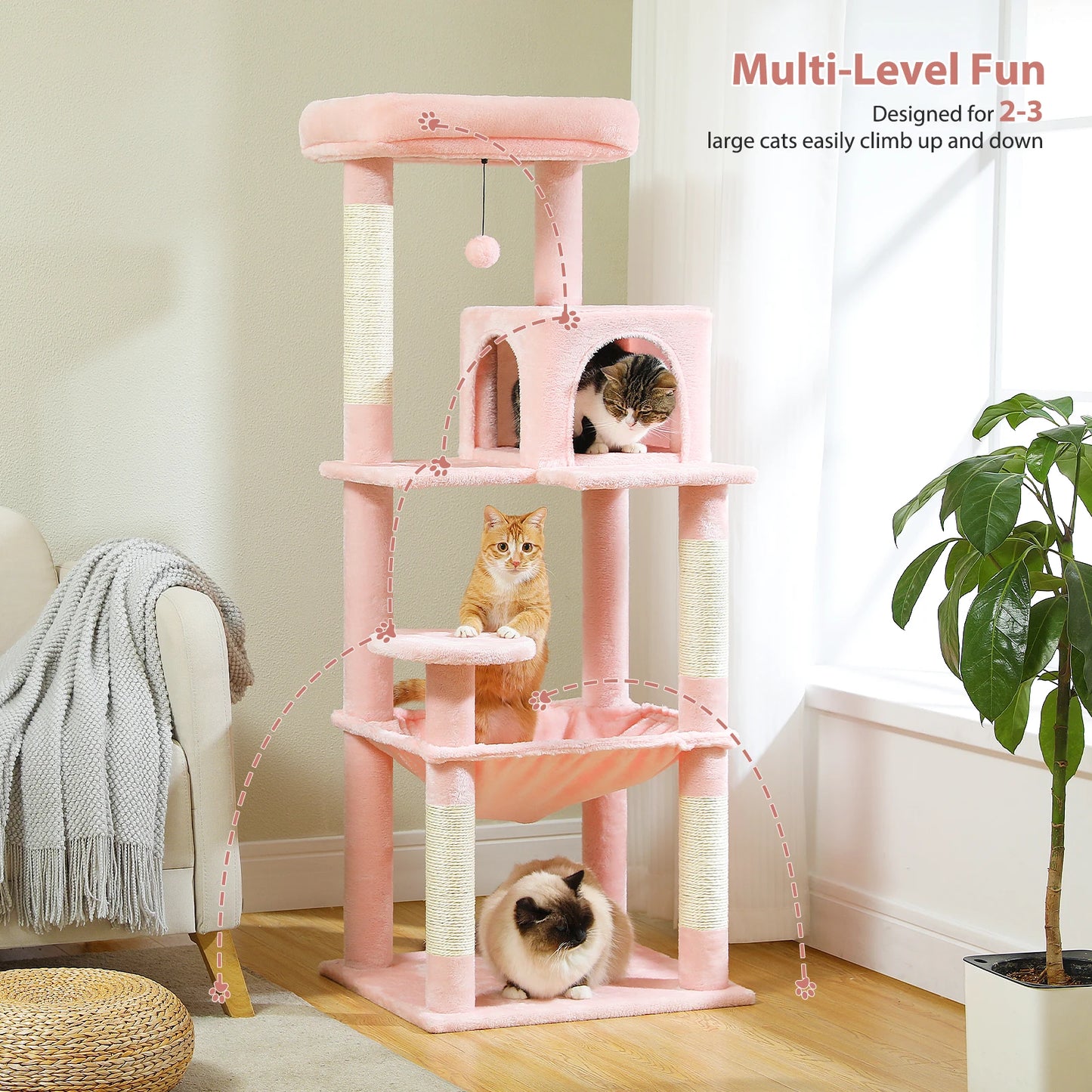 Multi-Level Cat Tree with Condo Cat Scrapers