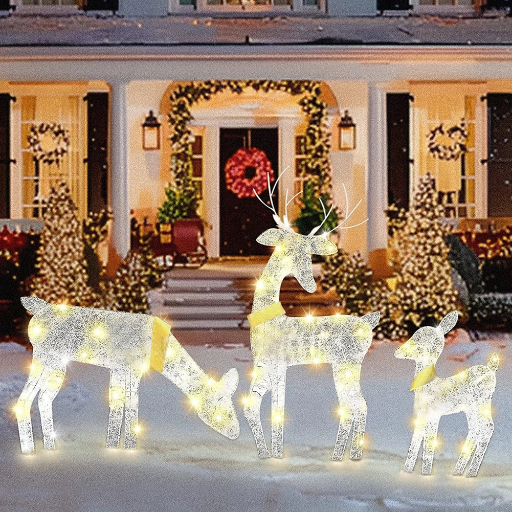 3pcs Lighted Deer