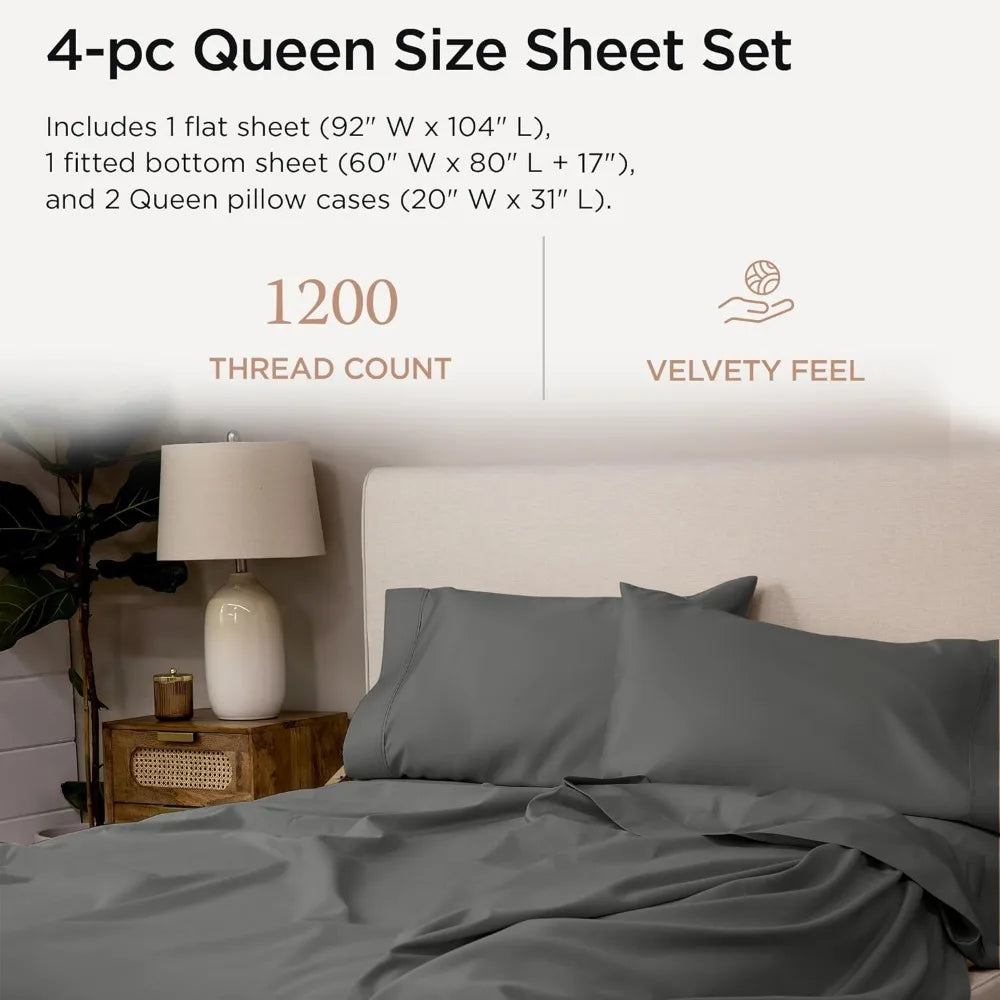 Supima Cotton  Full Elasticized Deep  Sheets Set