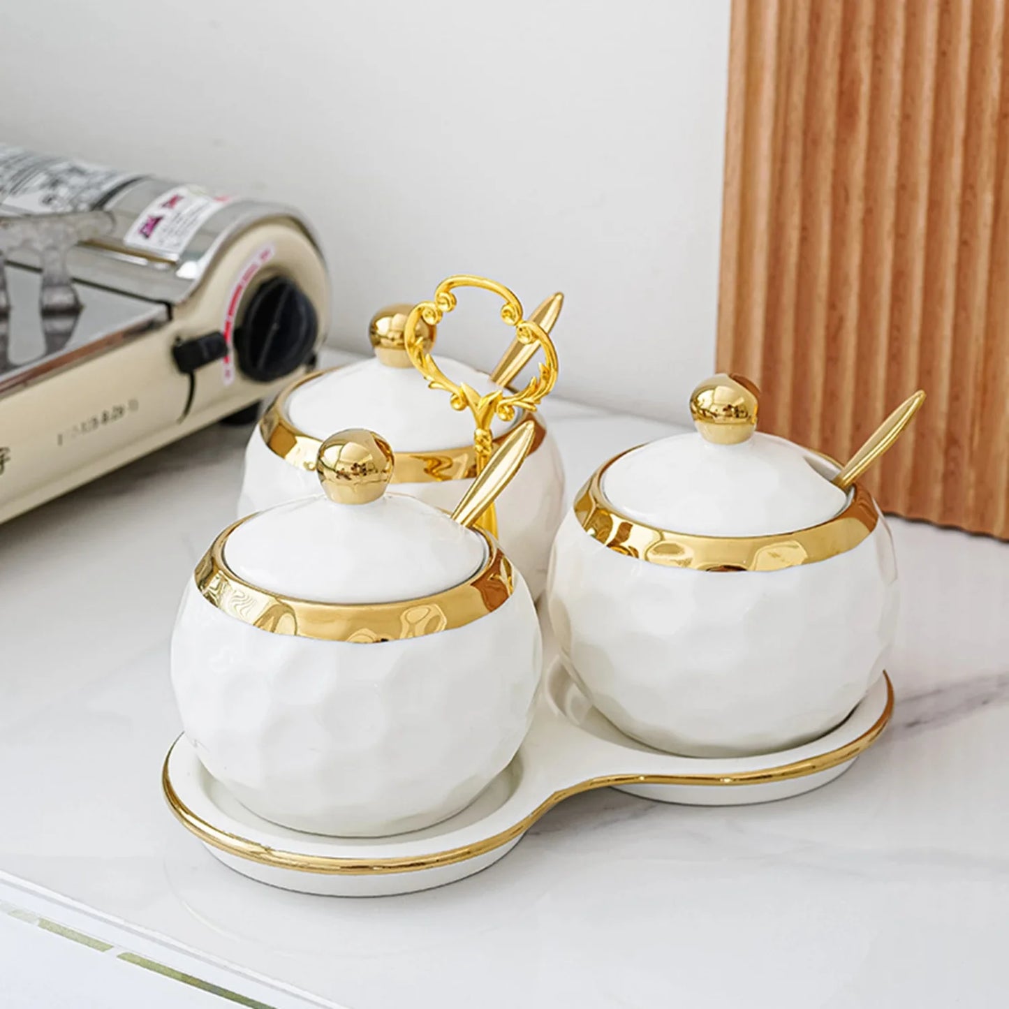 3pcs Ceramic Spice Canister