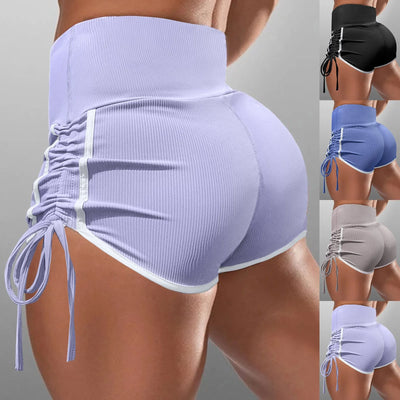 Drawstring Yoga Shorts High Waist Butt Lifting