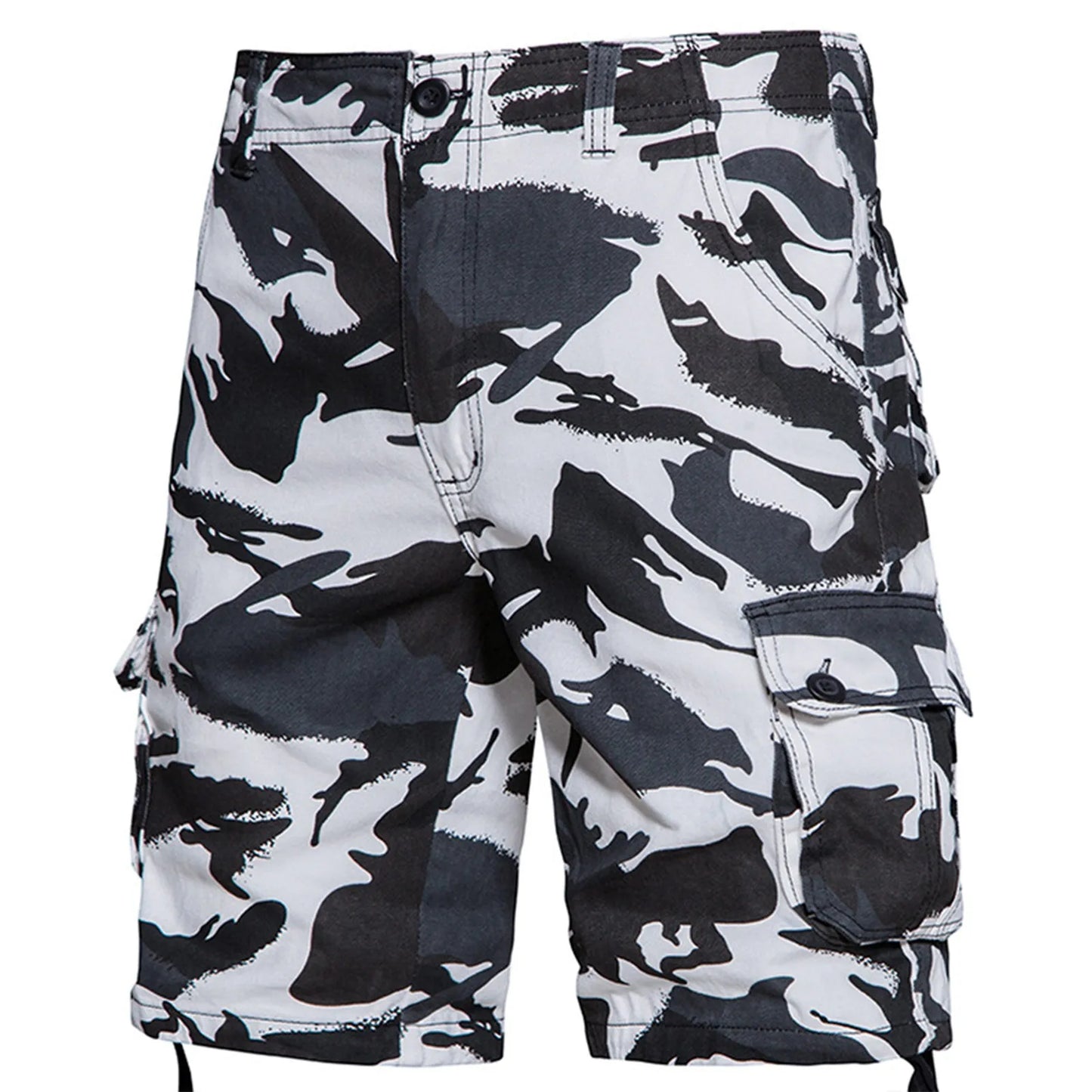 2024 Summer Korean Style Camouflage Cargo Shorts Men Loose Washing Multi-pocket Cargo Shorts For Men Loose Pants