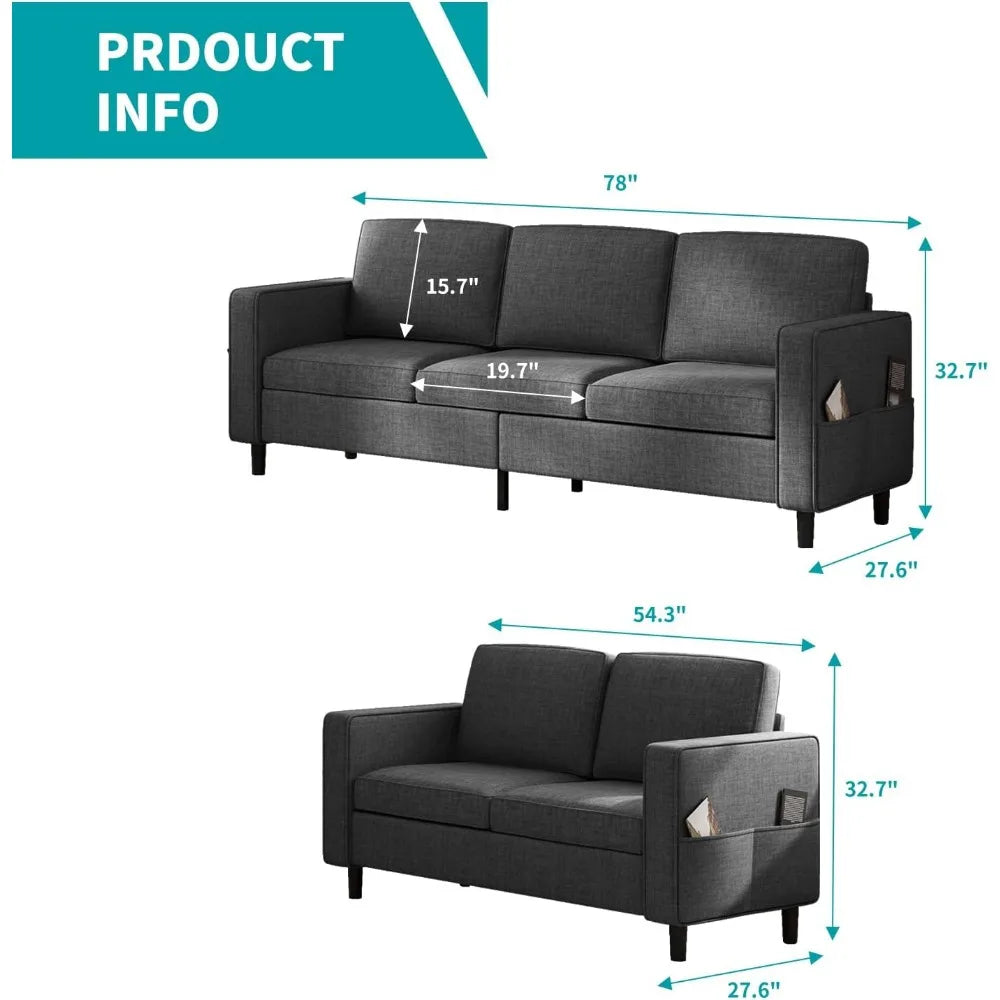 3 Piece Living Room Sofa Sets