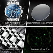 Man Quartz Wristwatches Waterproof Stainless Steel