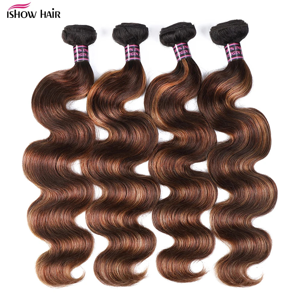 Body Wave Human Hair Bundles Ombre Colored