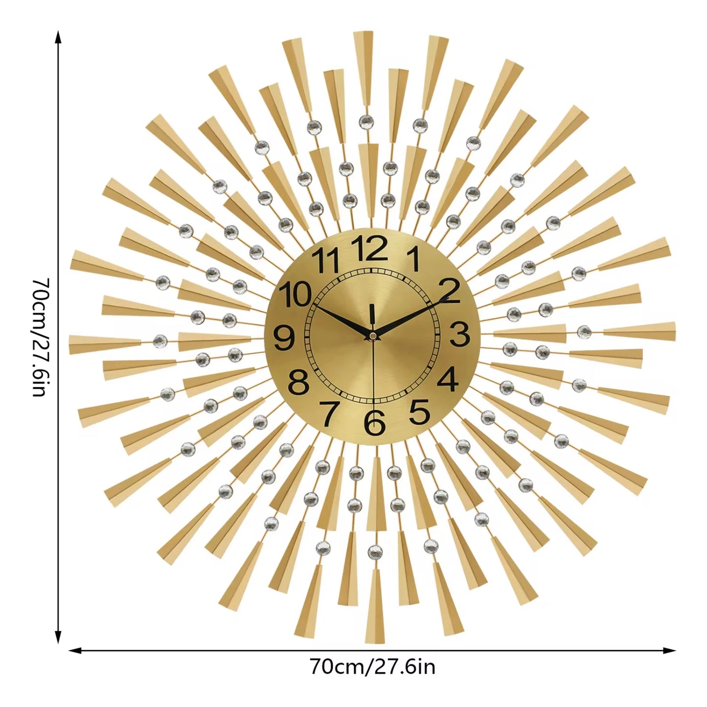 27.6 Inch Gold Wall Clock