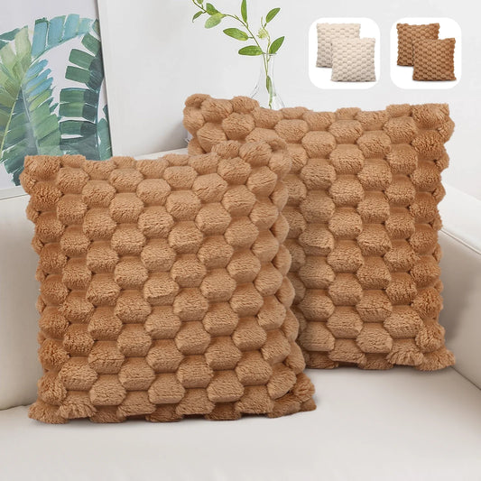 2Pcs Plush Pillow Covers