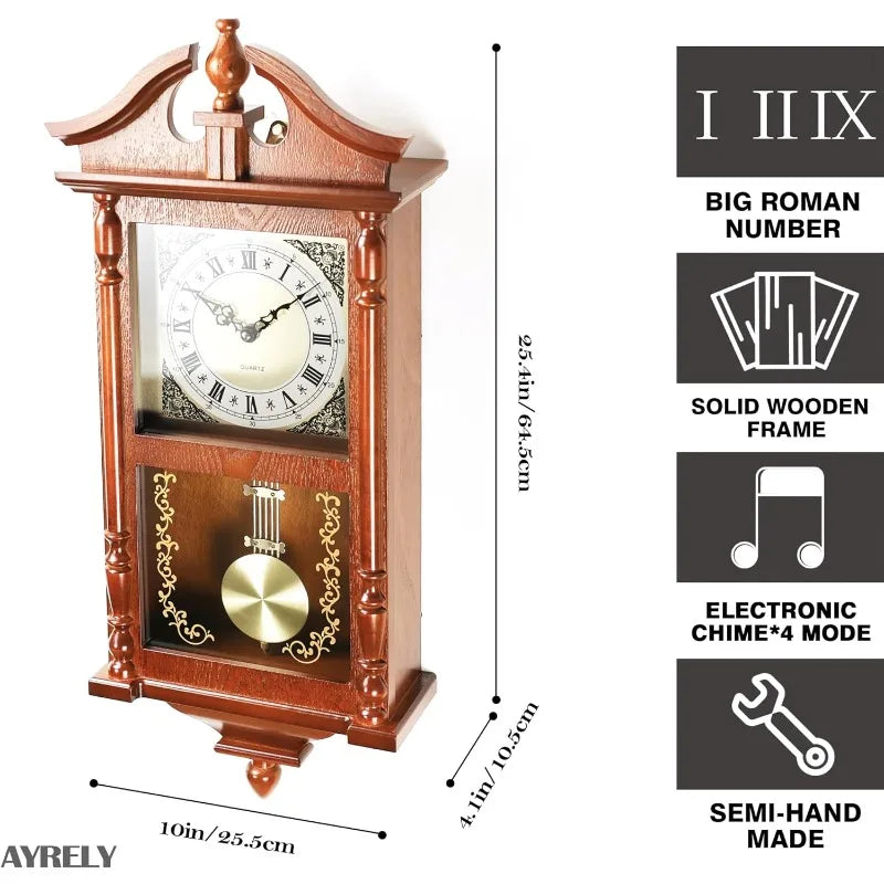 Wall Clock with Pendulum and Chime