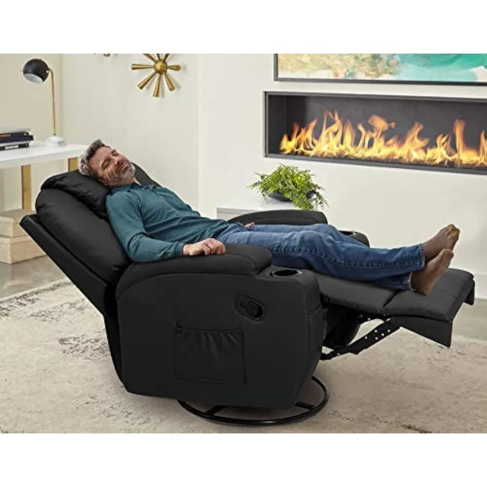 Swivel Rocker Recliner with Massage and Heating Functions