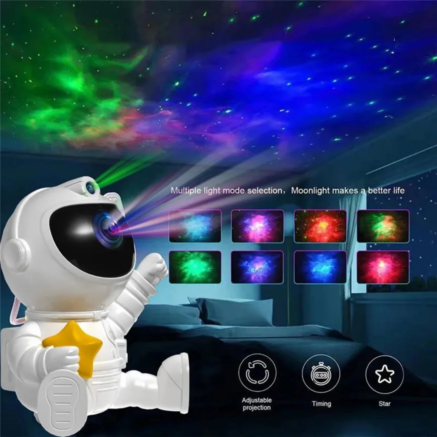 LED night light projector for baby nursery and bedroom