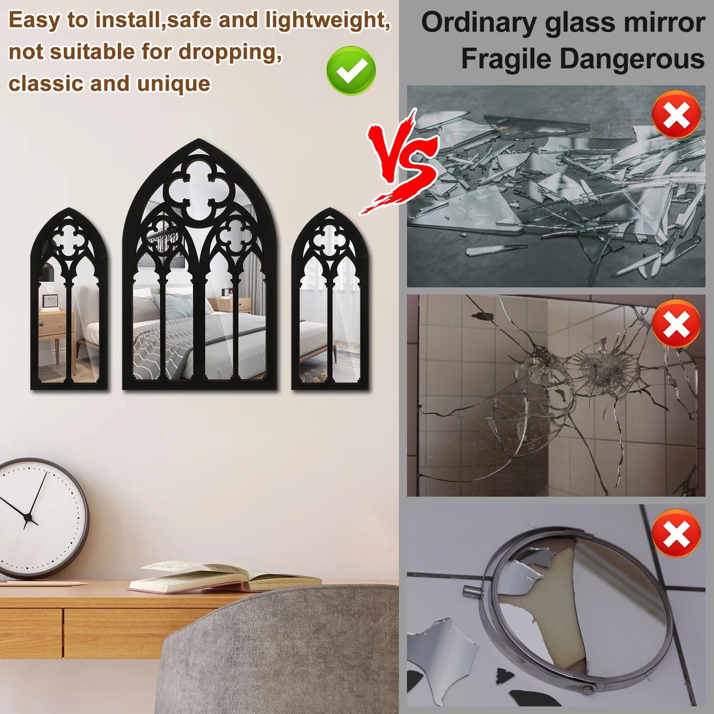 3pcs  Wall  Decorative Mirror