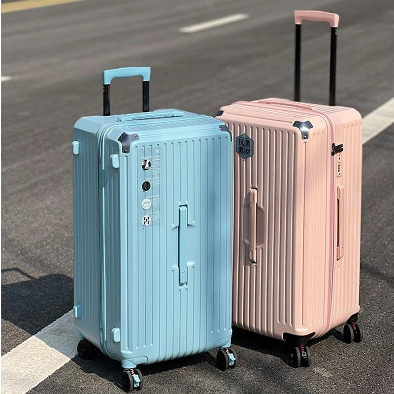 Unisex Rolling Luggage Cabin Holiday Suitcase Sets Couples Travel Anti-Fall Password Package Outing Carry on Luggage with Wheels