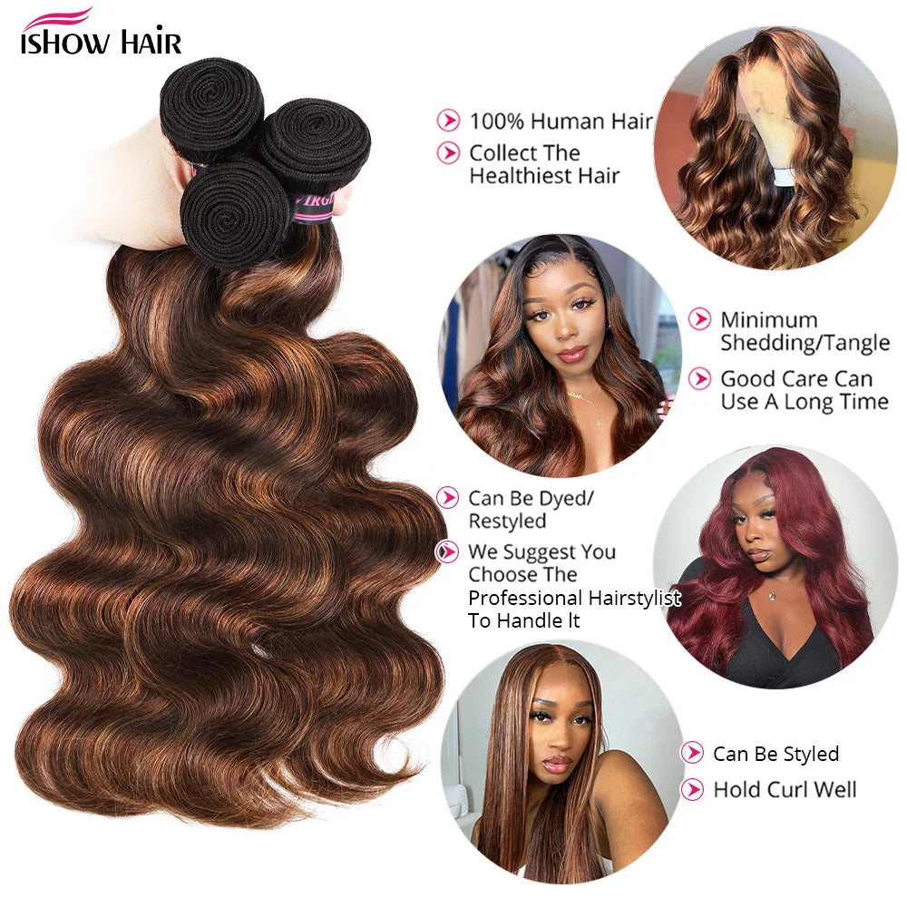 Body Wave Human Hair Bundles Ombre Colored