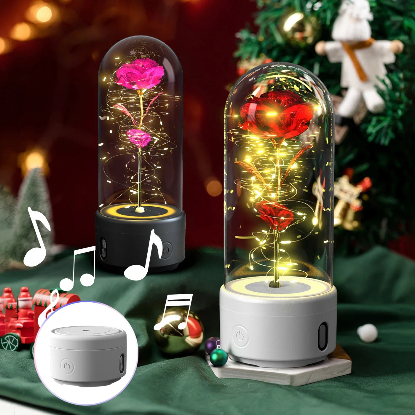 2 In 1 Rose Flowers Light And Bluetooth Speaker