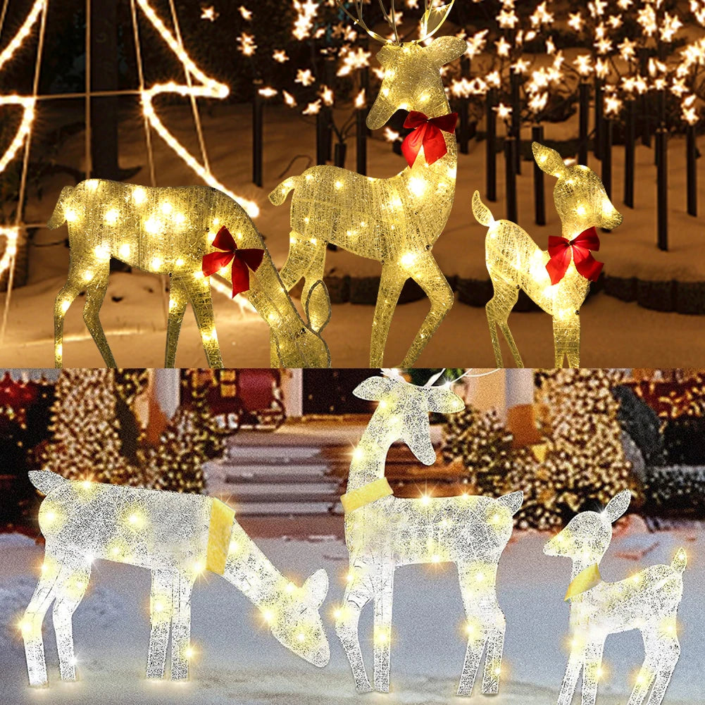 3pcs Lighted Deer