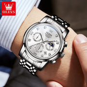 Man Quartz Wristwatches Waterproof Stainless Steel