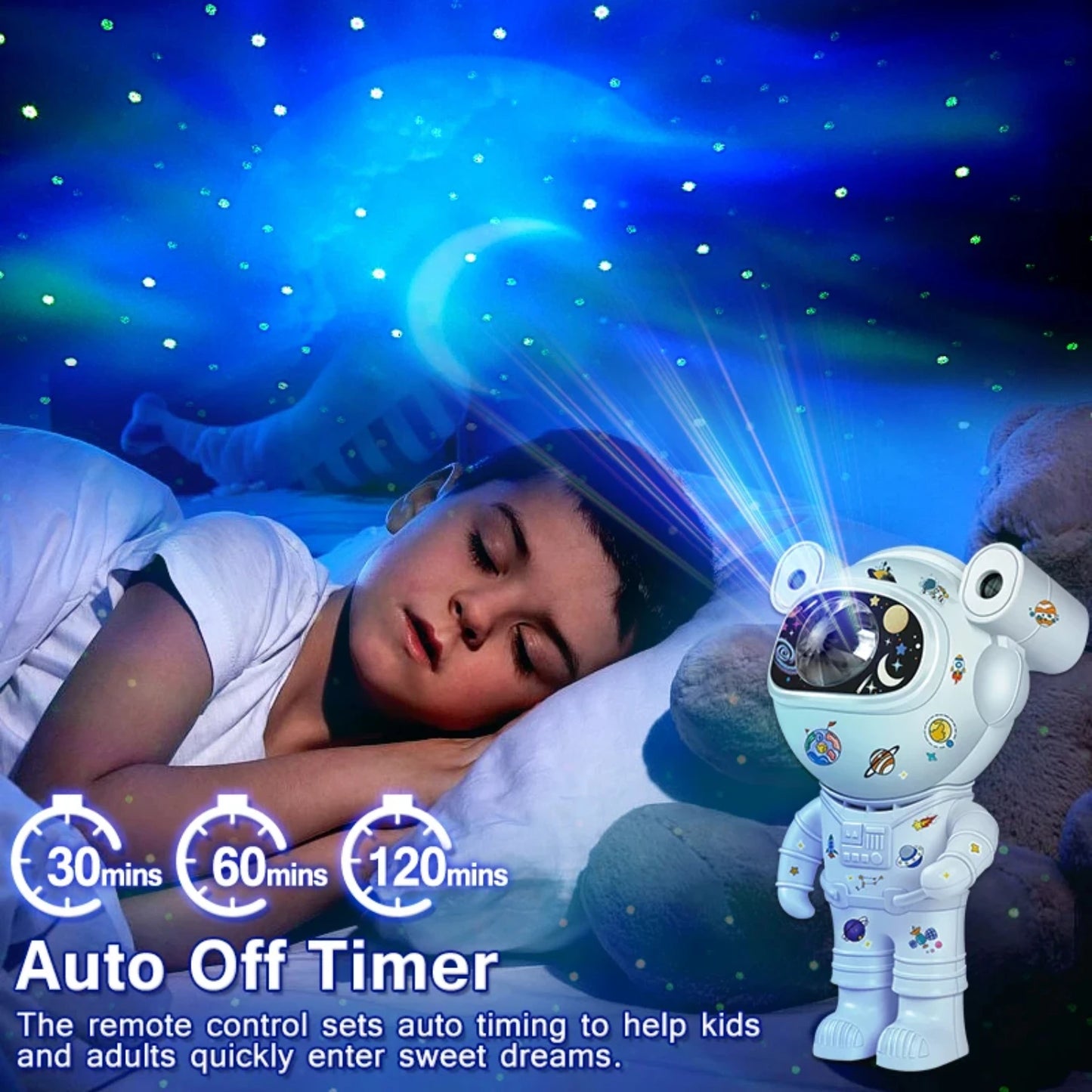 Night Light Astronaut Space Projector