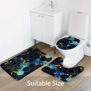 4pcs Marble Shower Curtain Set